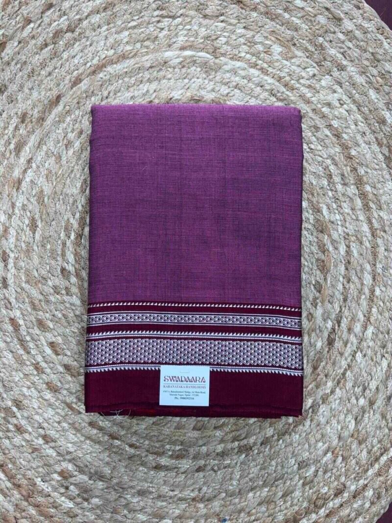 Deep Wine Color Ilkal Saree with Chikki Paras Border