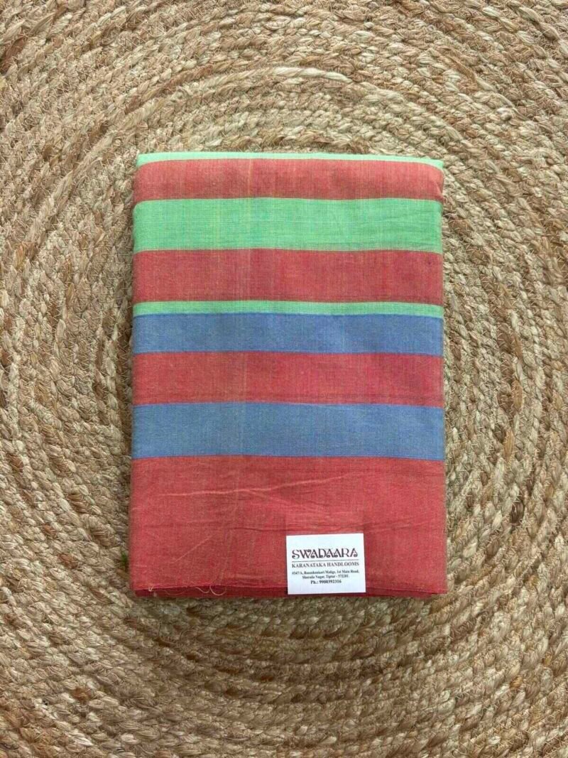 Brick Red and Mint Green with Orenge Plain Border