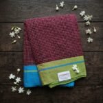 Deep Maroon Patteda Anchu Saree with Ganga Jamuna Border