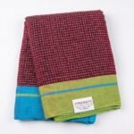 Swadaara – Deep Maroon with Lime Green & Aqua Blue. Ganga Jamuna border (1)