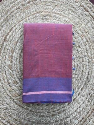 Lavender Purple  Light Blue Bordar Gajendragada Kote Saree