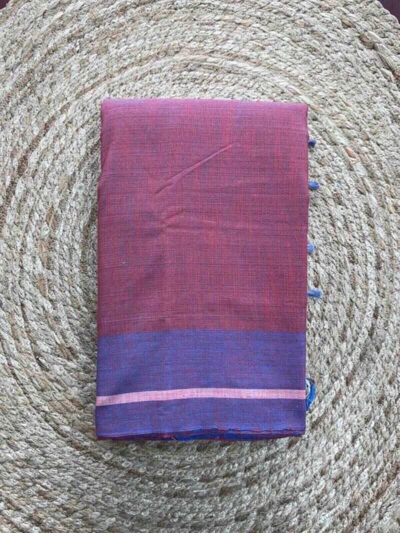 Lavender Purple  Light Blue Bordar Gajendragada Kote Saree