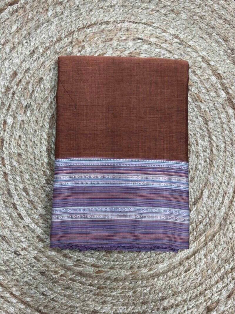 Rust Broun Color Ilkal Saree with Gayatri Bordar