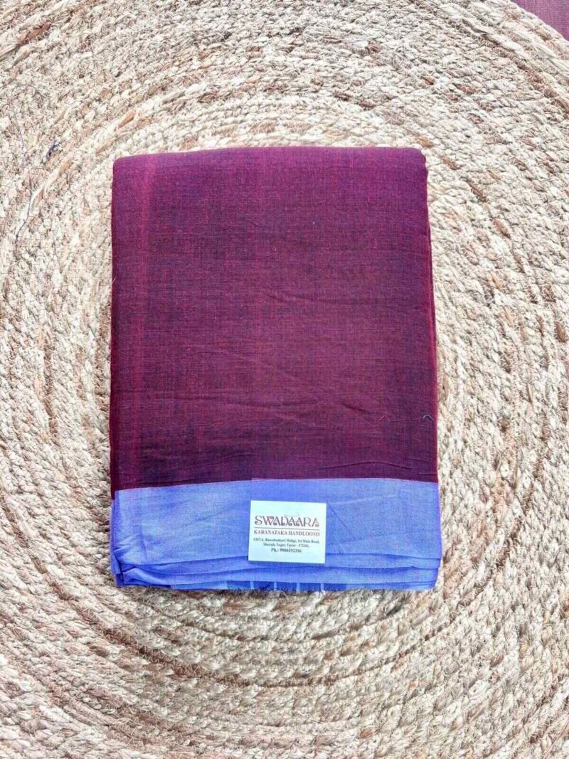 Deep Magenta Color Saree with Blue Bordar