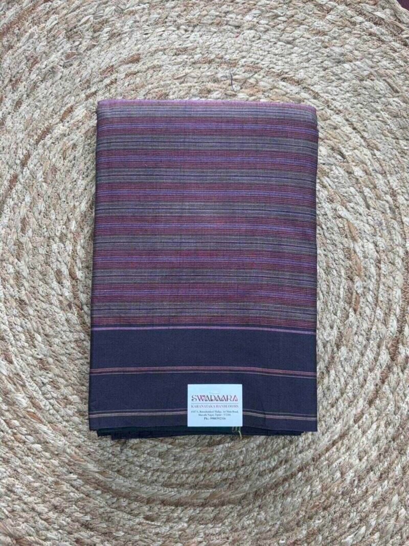 Mauve Plum Ilkal Saree with Charcoal Border