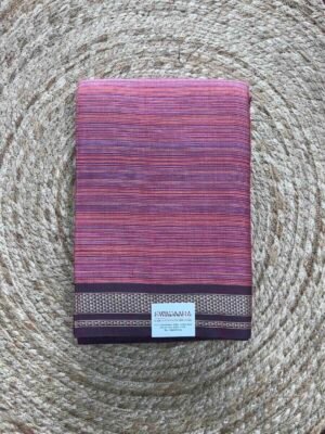 Multi Colour Ilkal Saree with Plum Purple Border